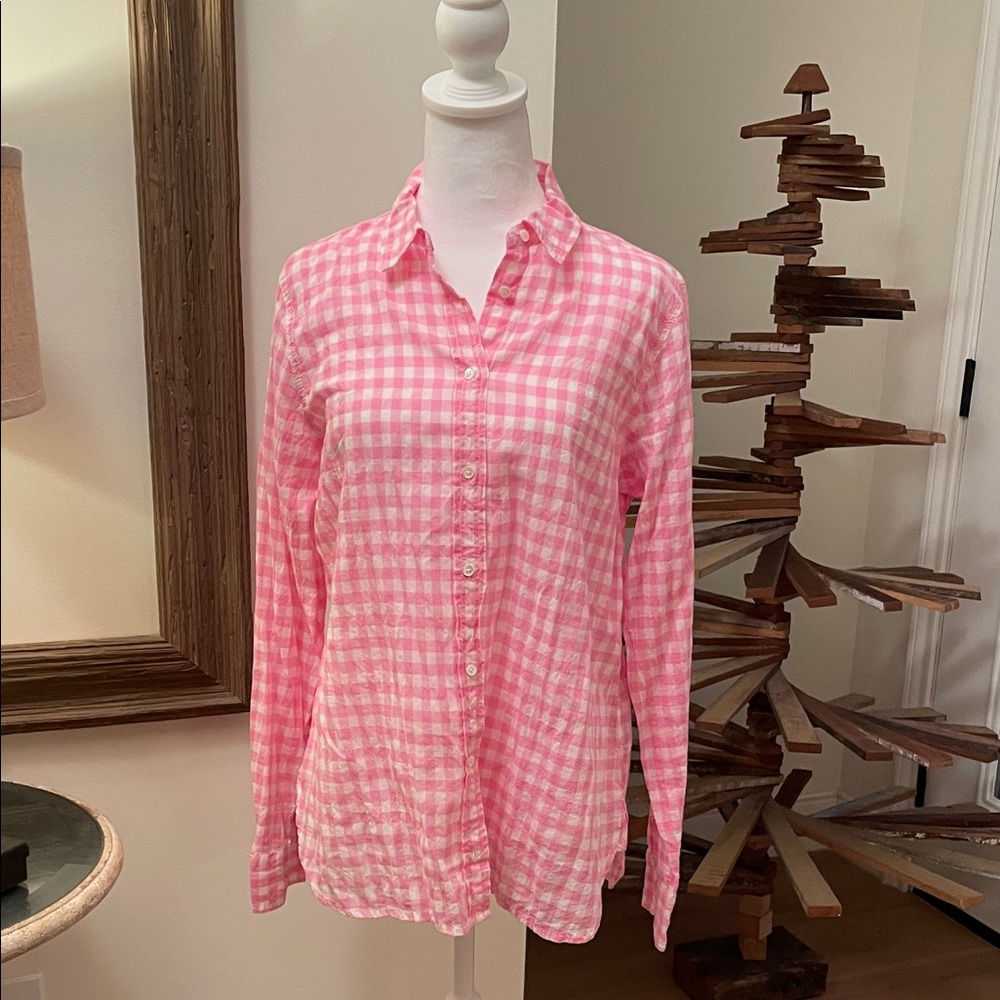 J.Crew Pink Gingham Button-Down Shirt
